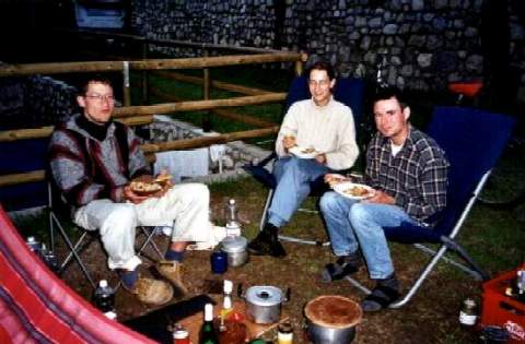 Dinner at the campsite